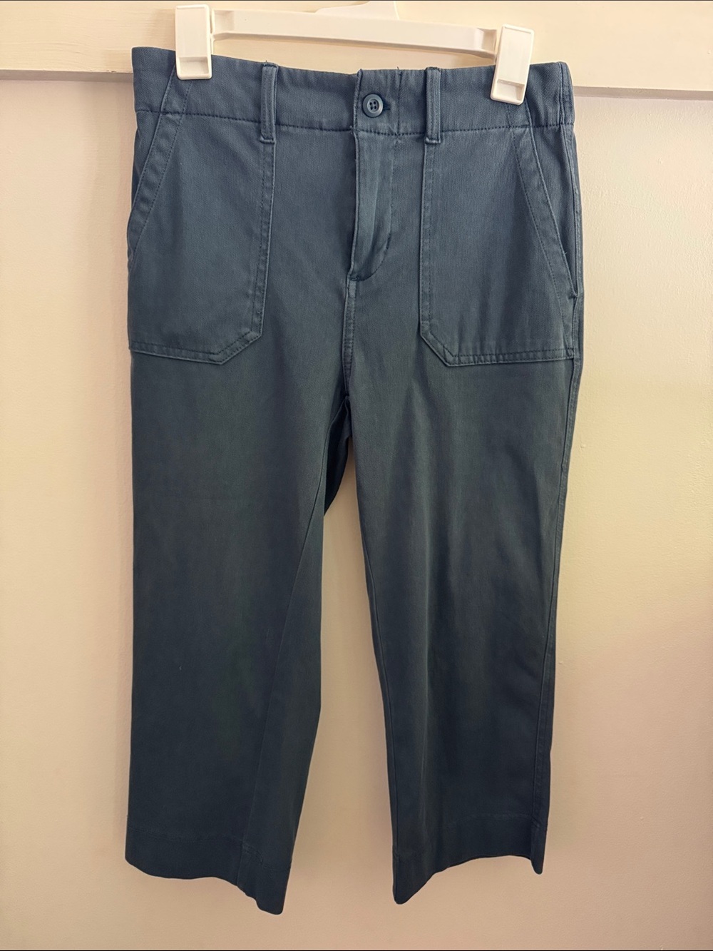 32 Degrees Cool Utility Pants Slate Blue Gray Cropped Pockets Straight Leg S